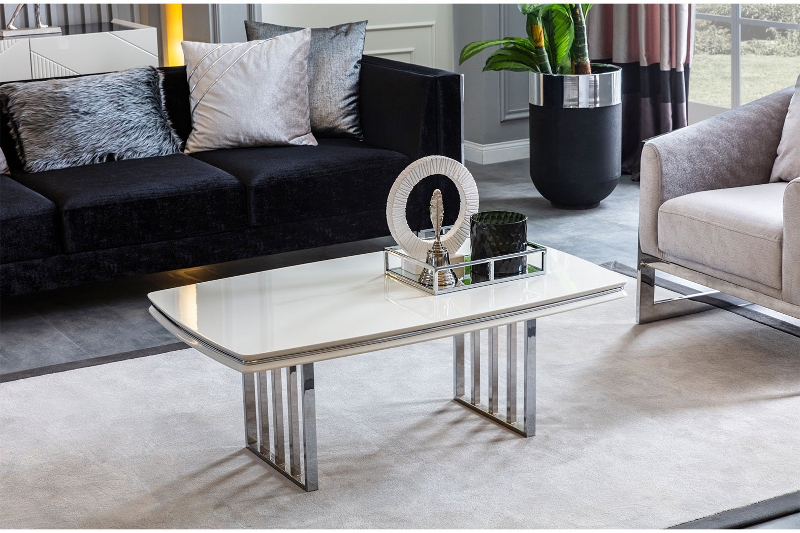 Bella Silver Sofa Set 3+3+1