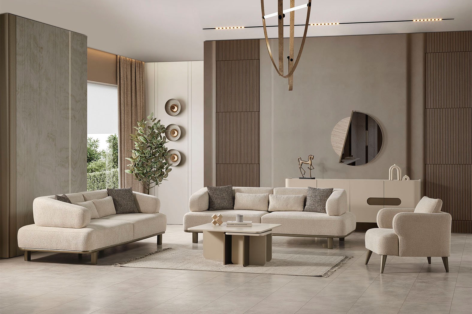 Pier Sofa Set 3+3+1